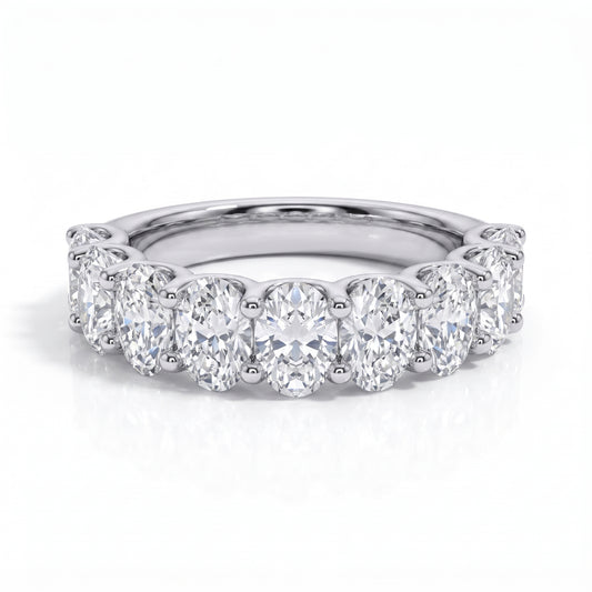 The Ovalina – Oval Cut Moissanite Half Eternity Ring