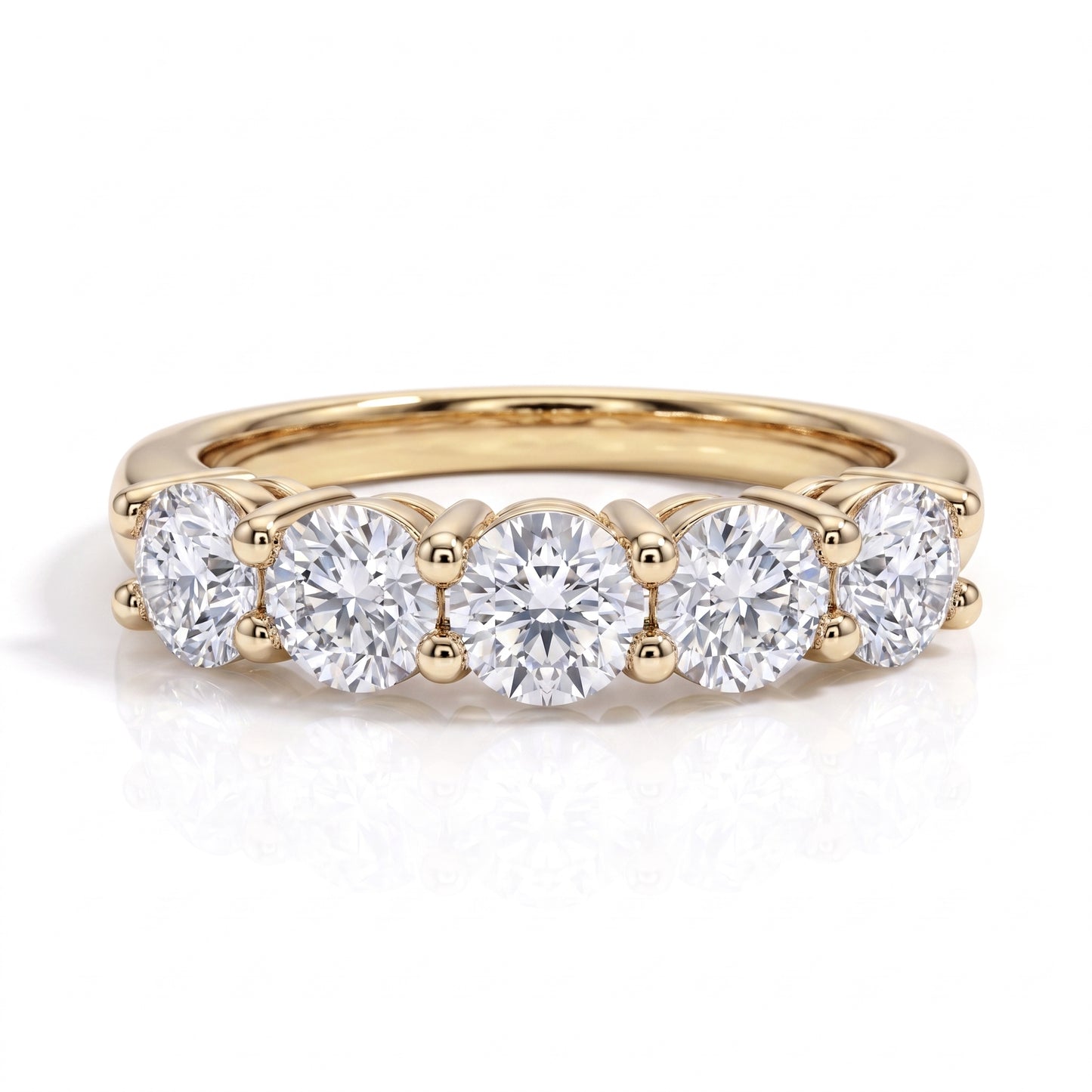 The Olivia Gold - Moissanite Half Eternity Ring