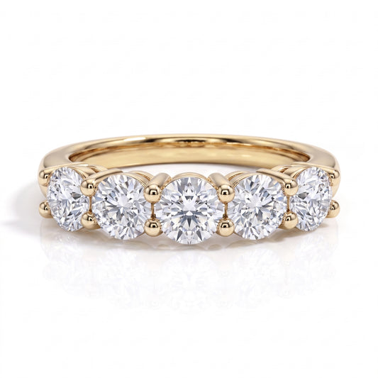 The Olivia Gold - Moissanite Half Eternity Ring