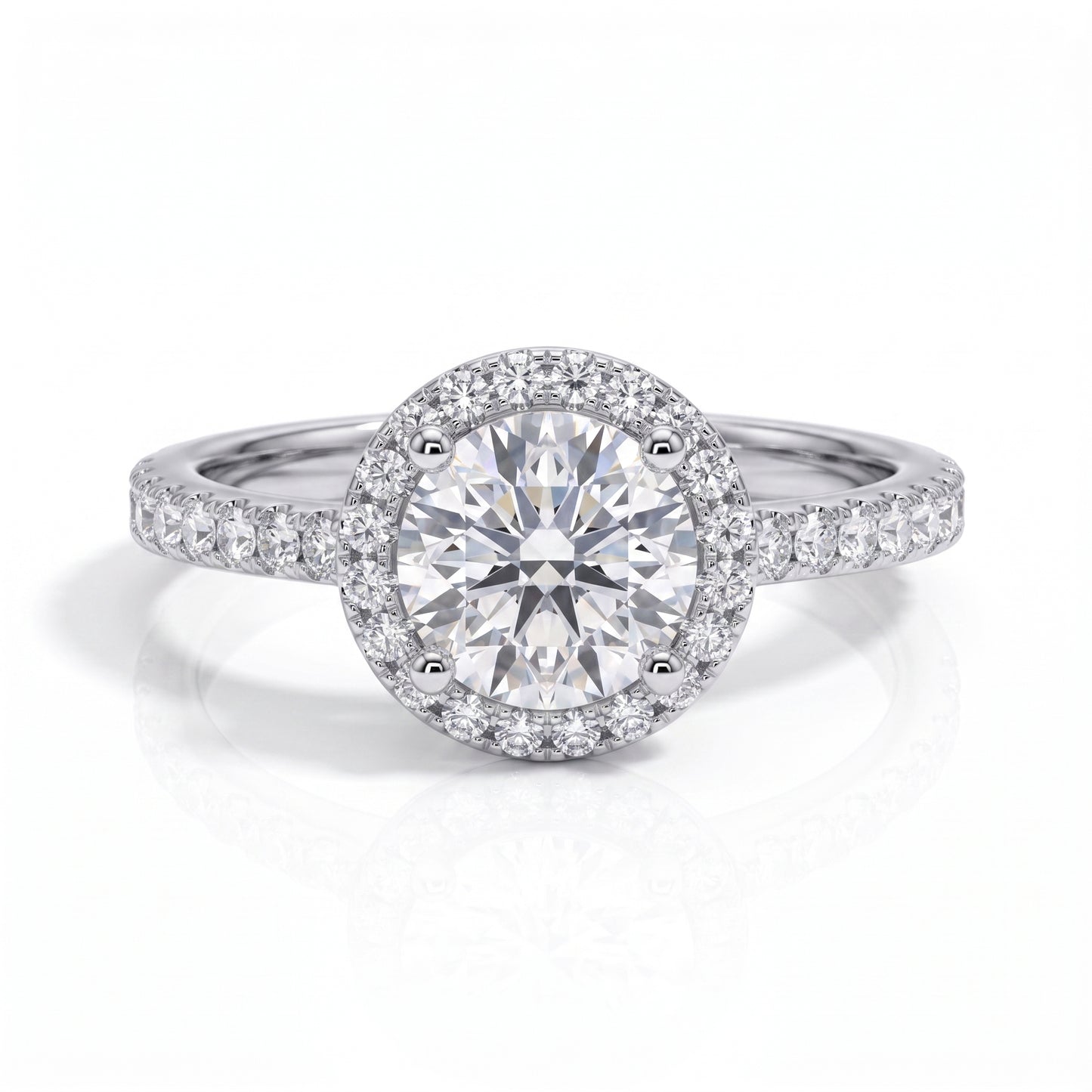 The Beatrix –  Round Brilliant Cut Moissanite Halo Ring