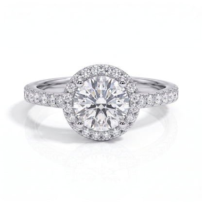 The Beatrix –  Round Brilliant Cut Moissanite Halo Ring