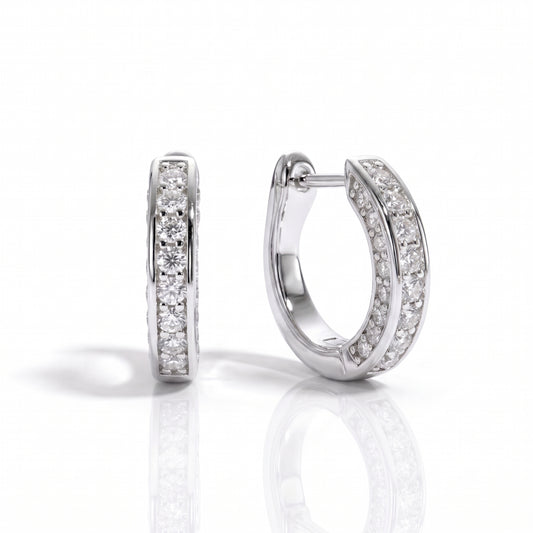 The Noir - Moissanite Hoop Earrings