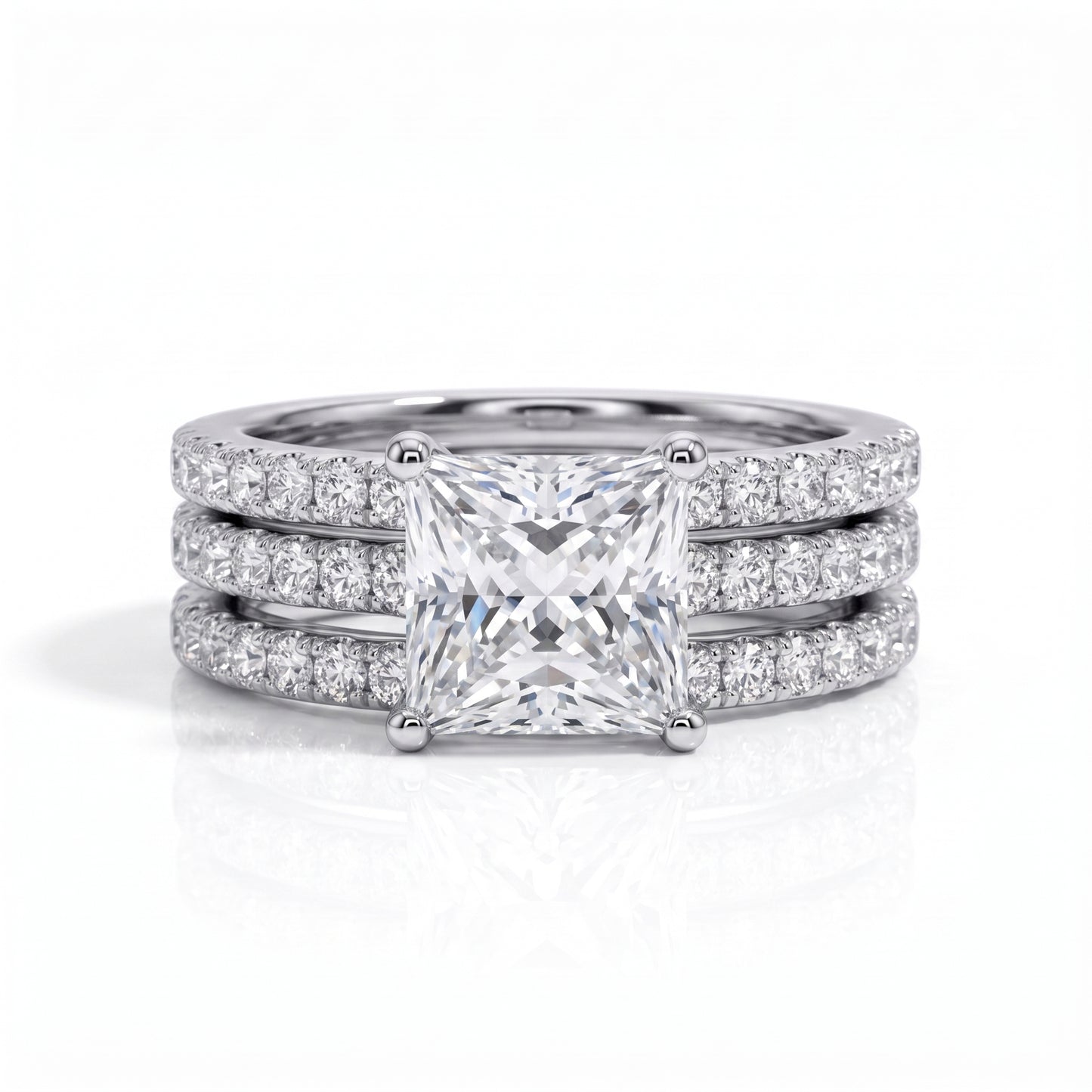The Marion - Princess Cut Moissanite Set