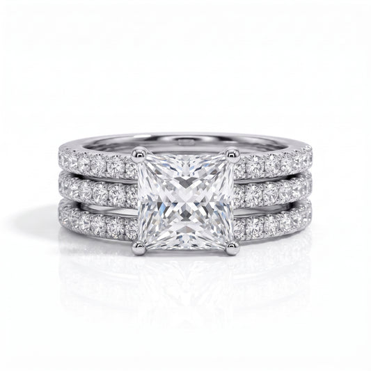 The Marion - Princess Cut Moissanite Set