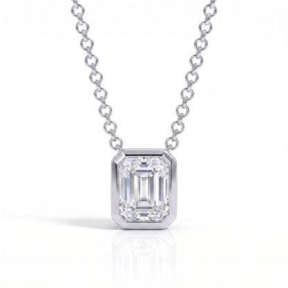 The Solange - Emerald Cut Moissanite Necklace