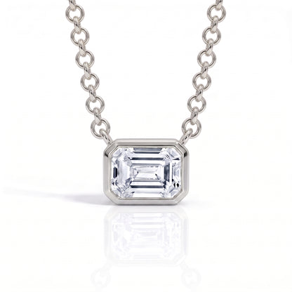 The Lauren - Emerald Cut Moissanite Necklace