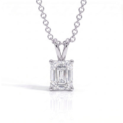 The Lysandra - Emerald Cut Moissanite Necklace