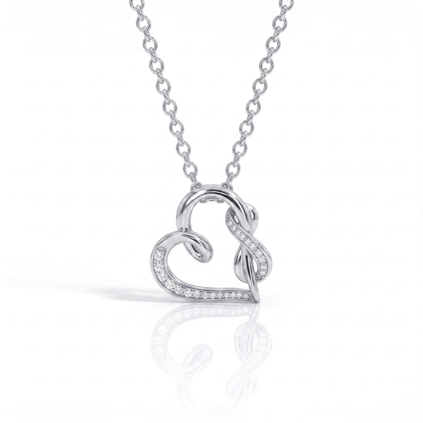 The Infinite Love - Moissanite Heart Necklace