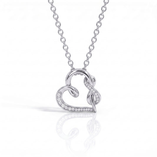 The Infinite Love - Moissanite Heart Necklace