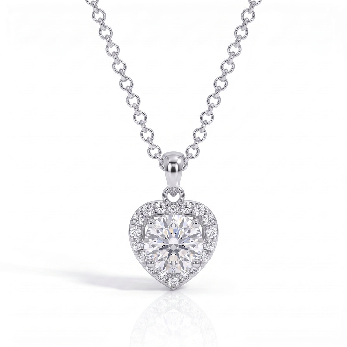 The Heart - Round Brilliant Cut Moissanite Necklace