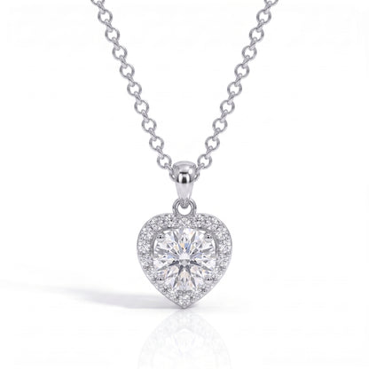 The Heart - Round Brilliant Cut Moissanite Necklace