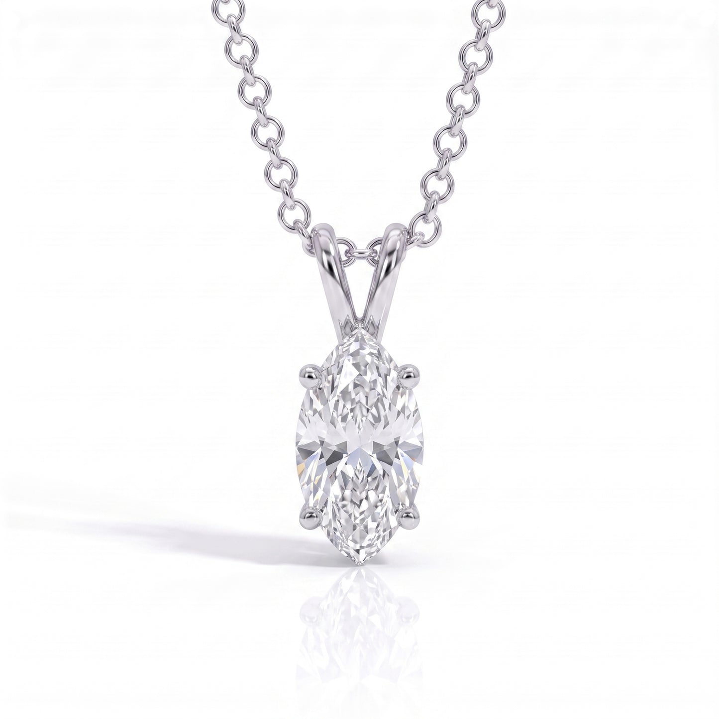 The Noelle – Marquise Cut Moissanite Necklace