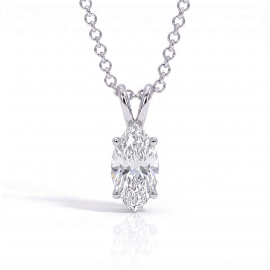 The Noelle – Marquise Cut Moissanite Necklace