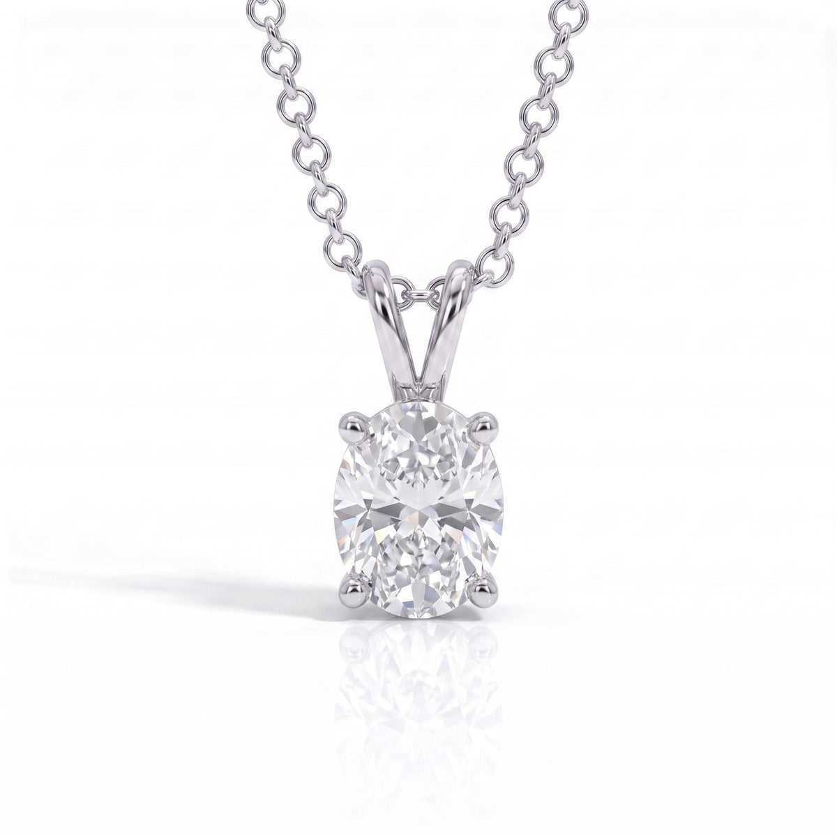 The Elara – Oval Cut Moissanite Necklace