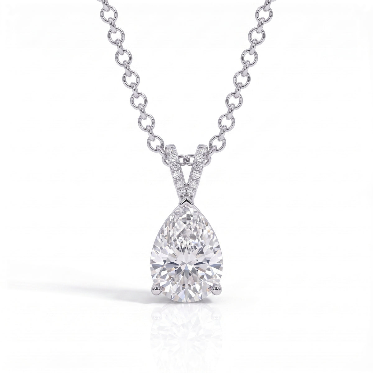 The Becca - Pear Cut Moissanite Necklace