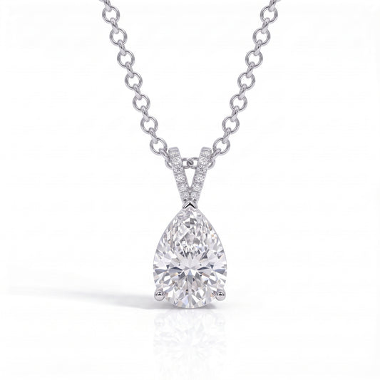 The Becca - Pear Cut Moissanite Necklace