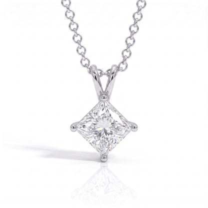 The Sabine – Princess Cut Moissanite Necklace