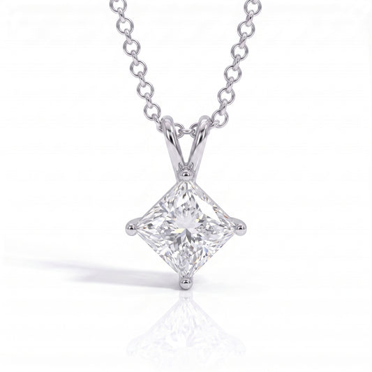 The Sabine – Princess Cut Moissanite Necklace