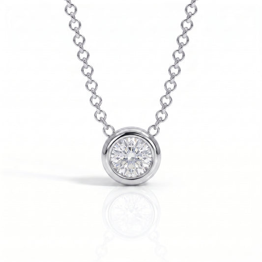 The Luci - Round Brilliant Cut Moissanite Necklace
