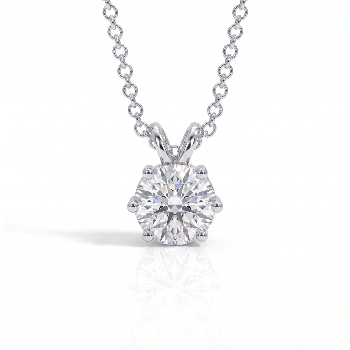 The Eleanor - 6-Prong Moissanite Necklace