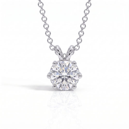 The Eleanor - 6-Prong Moissanite Necklace