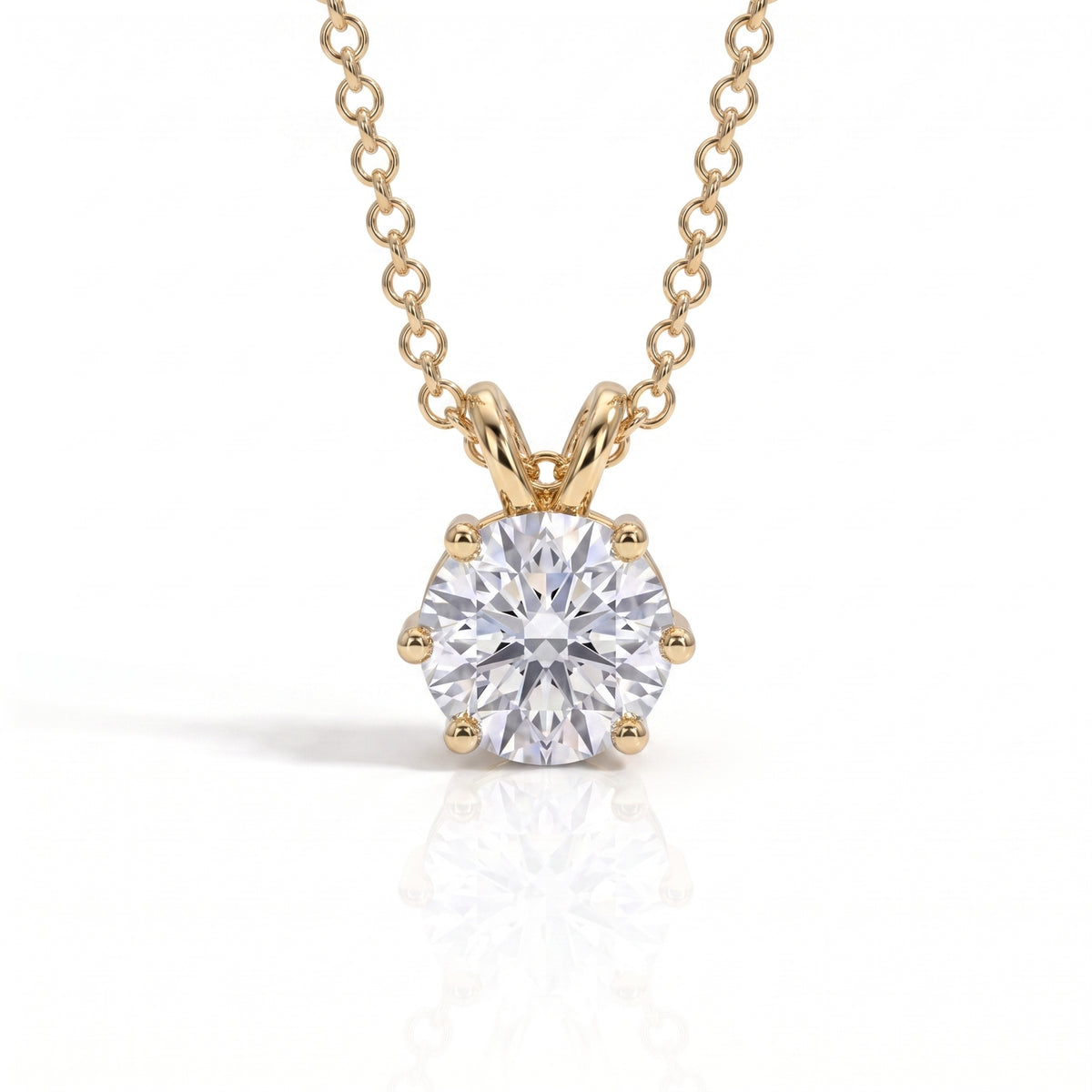 The Eleanor - 6-Prong Moissanite Necklace