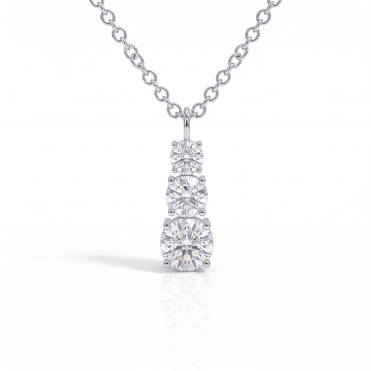 The Mystique - Three-Stone Moissanite Necklace