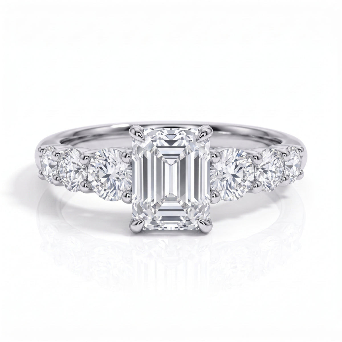 The Vienna - Emerald Cut Moissanite Ring