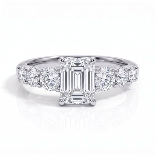 The Vienna - Emerald Cut Moissanite Ring