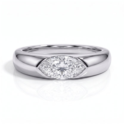 The Alina – Marquise Cut Moissanite Solitaire Ring
