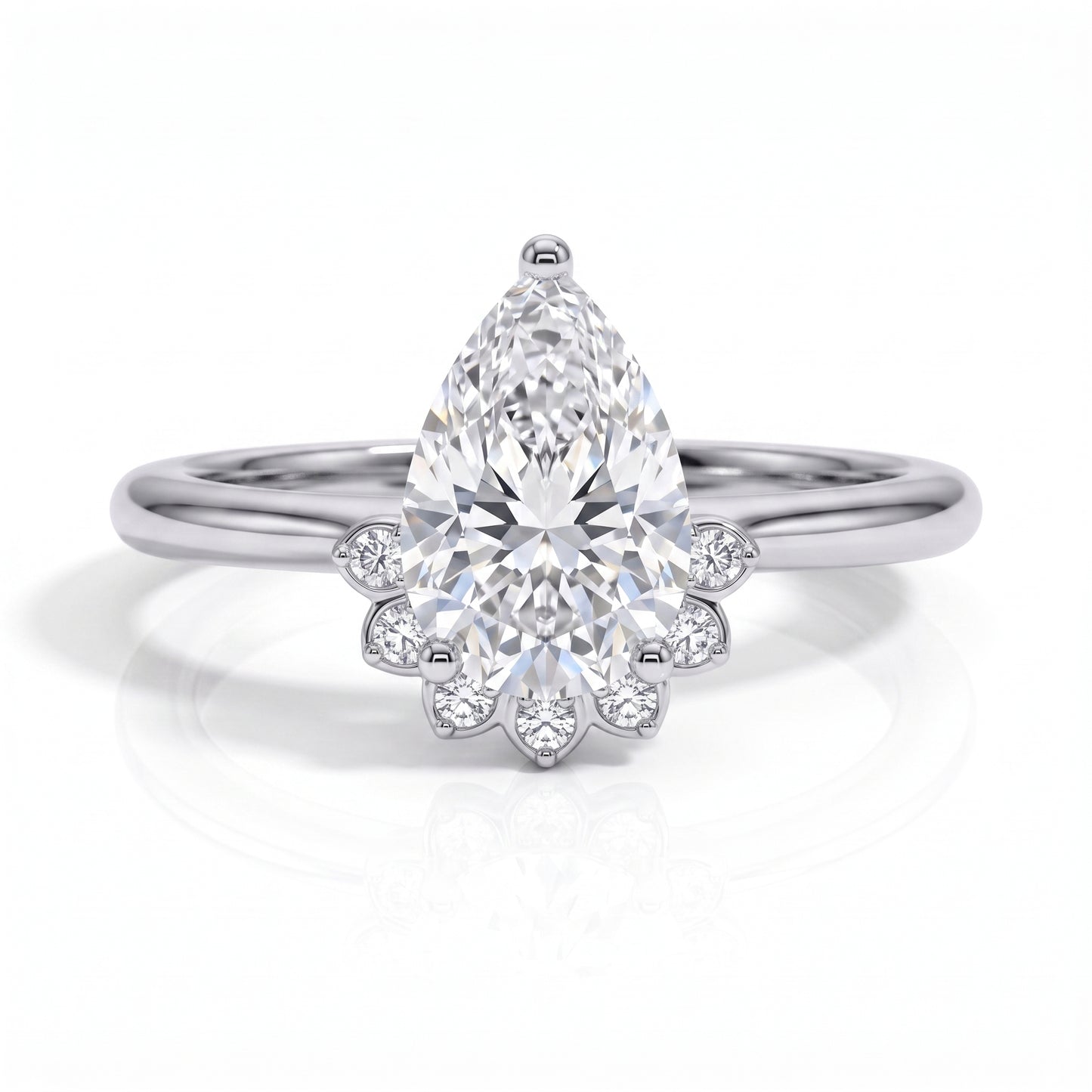 The Violetta - Pear Cut Moissanite Ring
