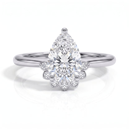 The Violetta - Pear Cut Moissanite Ring