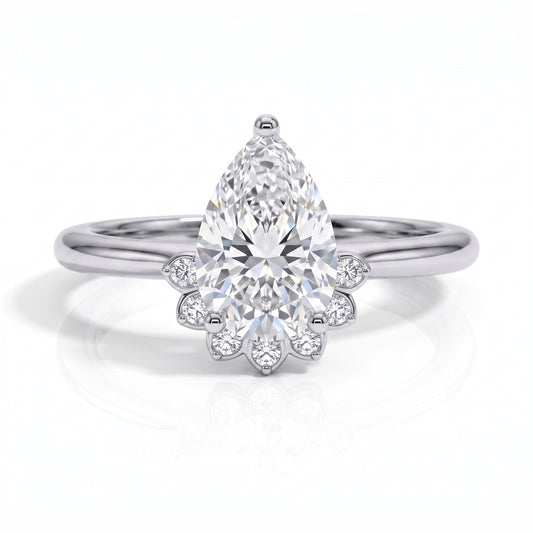 The Violetta - Pear Cut Moissanite Ring