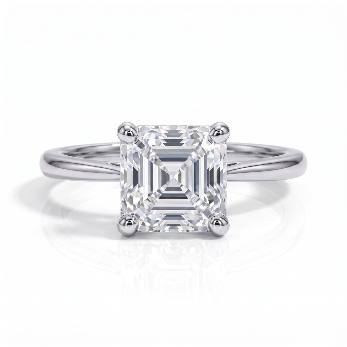 The Jane - Asscher Cut Moissanite Solitaire Ring