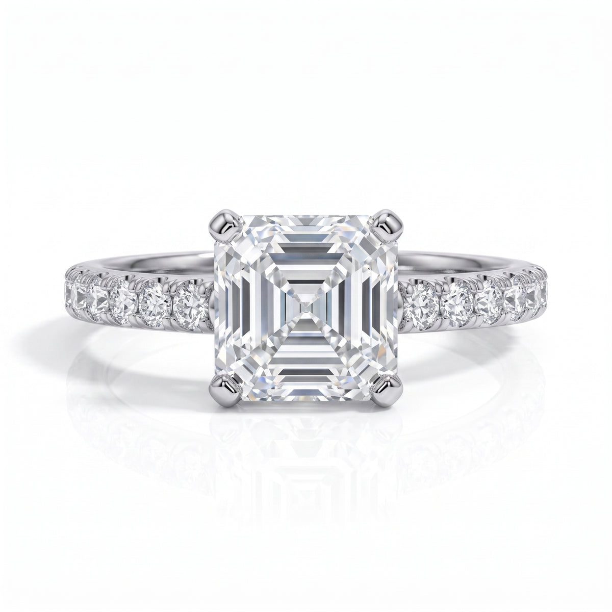 The Elva - Asscher Cut Moissanite Solitaire Ring