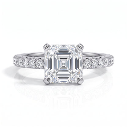 The Elva - Asscher Cut Moissanite Solitaire Ring