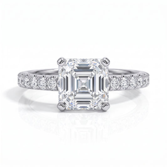The Elva - Asscher Cut Moissanite Solitaire Ring