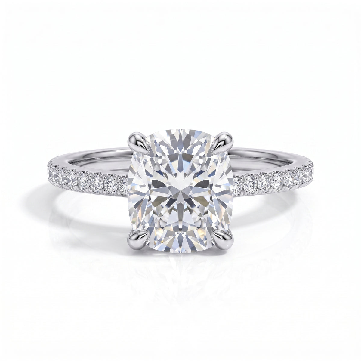 The Agnes - Cushion Cut Moissanite Solitaire Ring