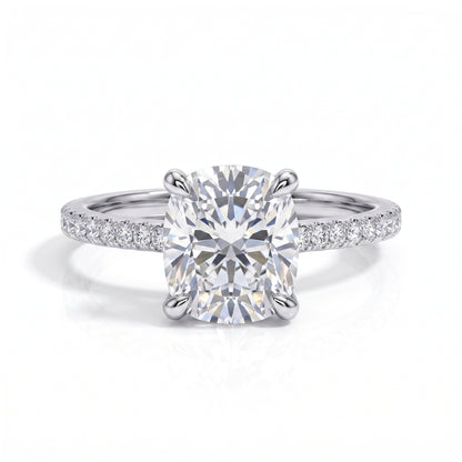 The Agnes - Cushion Cut Moissanite Solitaire Ring