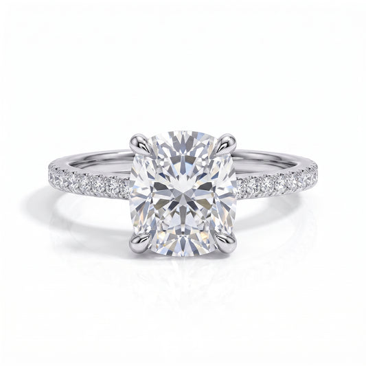 The Agnes - Cushion Cut Moissanite Solitaire Ring