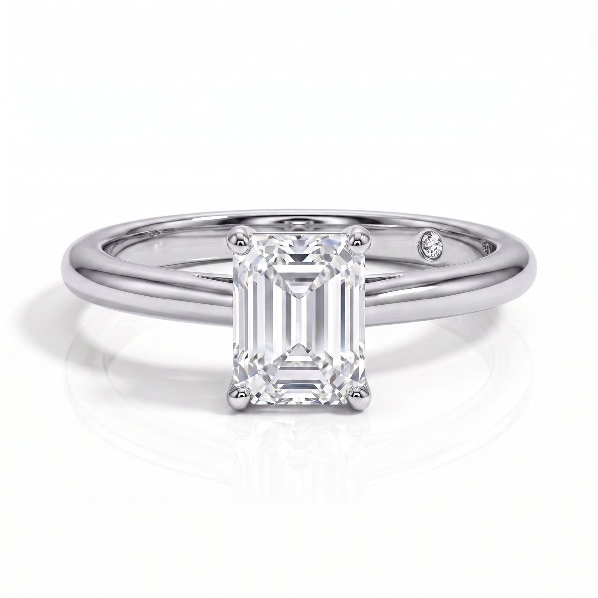 The Esme - Emerald Cut Moissanite Solitaire Ring