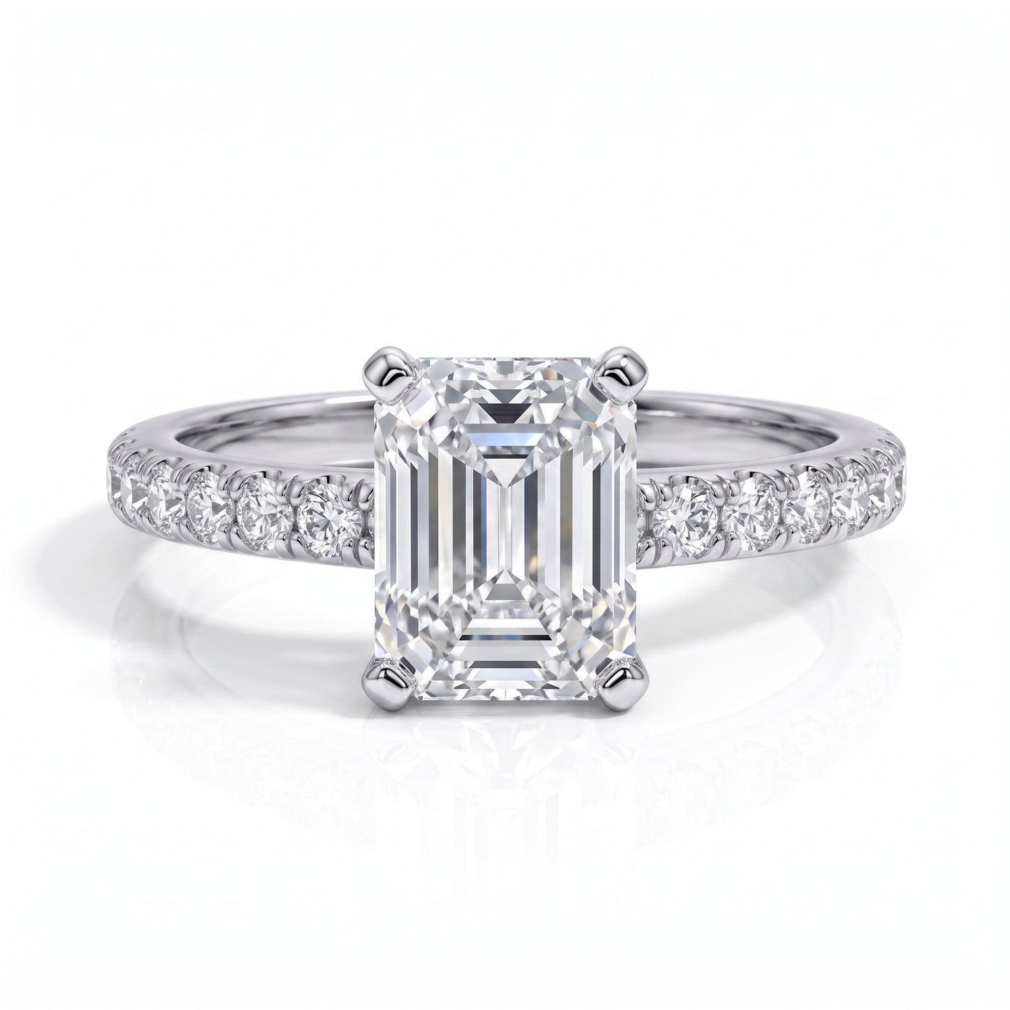 The Francis - Emerald Cut Moissanite Solitaire Ring