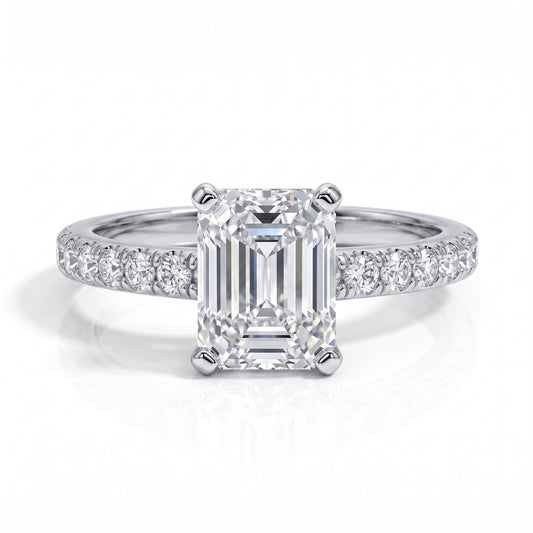 The Francis - Emerald Cut Moissanite Solitaire Ring