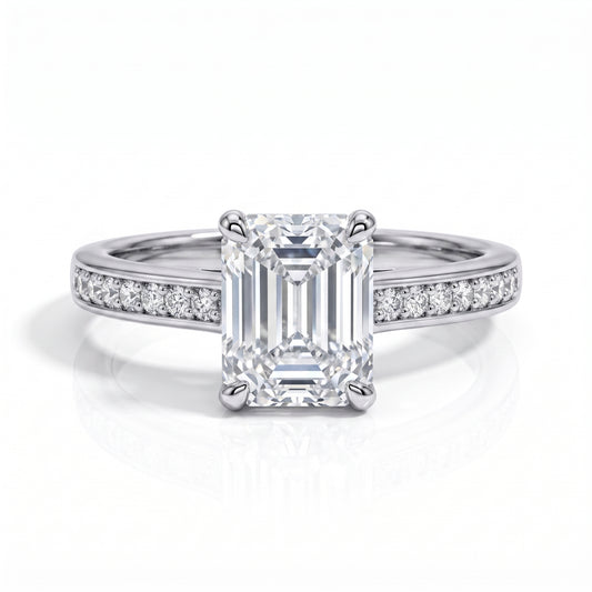 The Meredith - Emerald Cut Moissanite Ring
