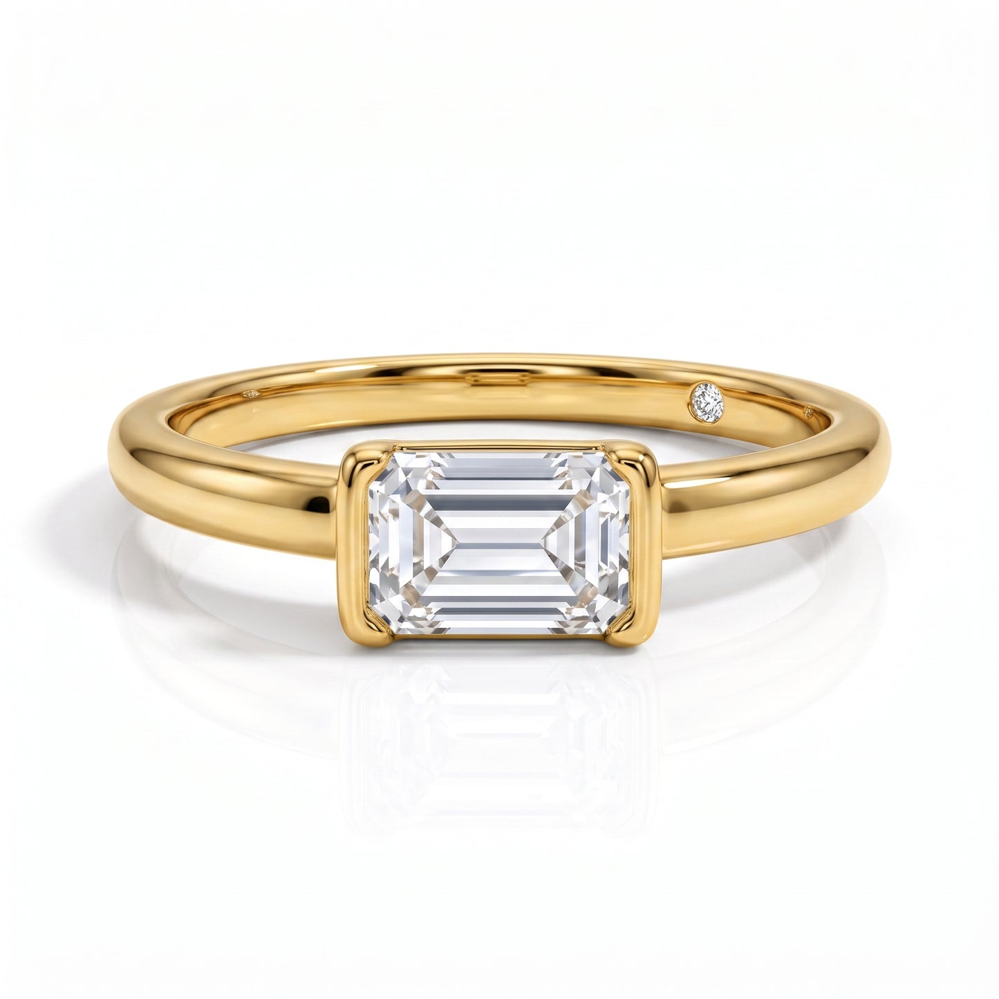 The Lauren - Emerald Cut Moissanite Solitaire Ring