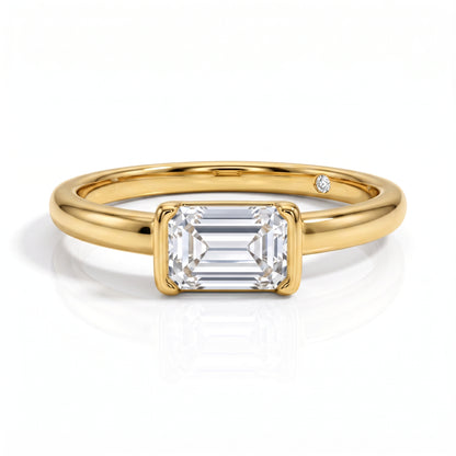 The Lauren - Emerald Cut Moissanite Solitaire Ring