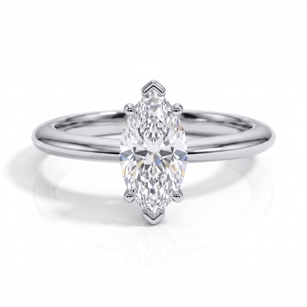 The Eliza - Marquise Cut Moissanite Solitaire Ring