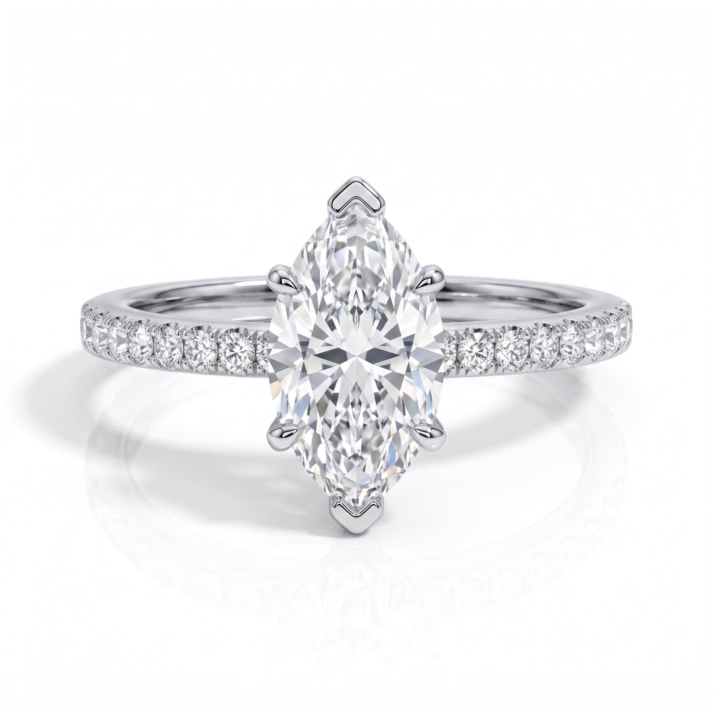 The Aurelia - Marquise Cut Moissanite Solitaire Ring
