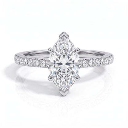 The Aurelia - Marquise Cut Moissanite Solitaire Ring