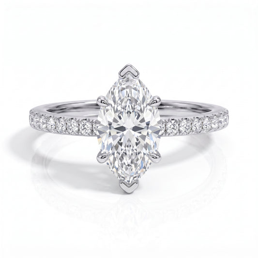 The Aurelia - Marquise Cut Moissanite Solitaire Ring